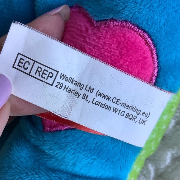 Gitzy Plush Blue Elephant Green Polka Dots with Rattle Inside Stuffed Animal Toy - Picture 12 of 13